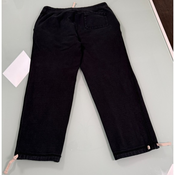 Polo Ralph Lauren Fleece Sweatpants Mens M Black Jogger Ankle Tie Pony Lounge - Picture 3 of 13